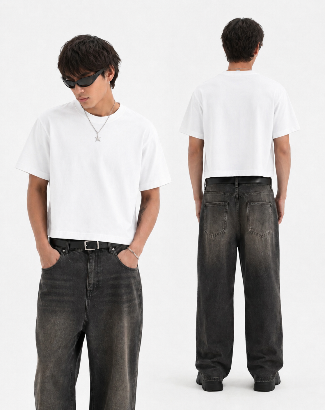 WHITE CROP T-SHIRT